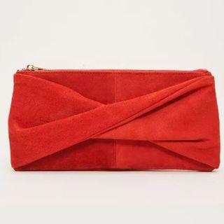 Phase Eight Suede Twist Front Clutch Bag