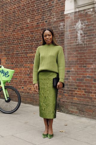 Street style at London Fashion Week.