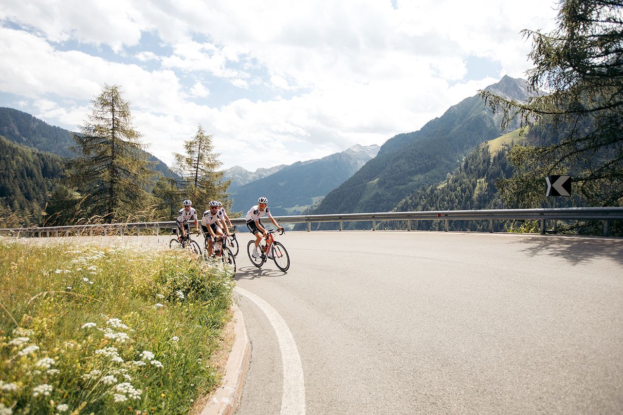 Team Sunweb training in K&uuml;htai, Austria in July after the coronavirus pandemic halted the road season