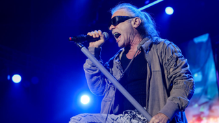 Bruce Dickinson of Iron Maiden performs at Spark Arena on September 16, 2024 in Auckland, New Zealand.