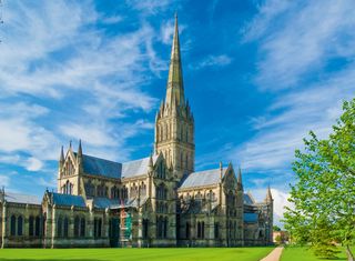 Salisbury cathedral in the close Salisbury Wiltshire England UK GB EU Europe