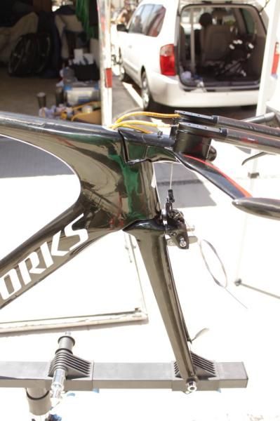 All of the modifications to the Shiv have been made to its headtube area.