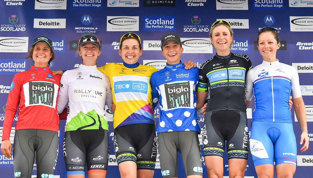 Leah Thomas of Bigla, Emma White of RALLY UHC, Alison Jackson of TIBCO-Silicon Valley Bank, Cecilie Uttrup Ludwig of BIGLA, Brodie Chapman of TIBCO-Silicon Valley Bank and Jennifer George of Scotland.