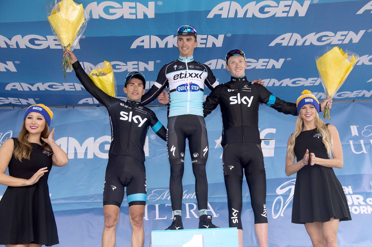 The top three from the stage on the podium