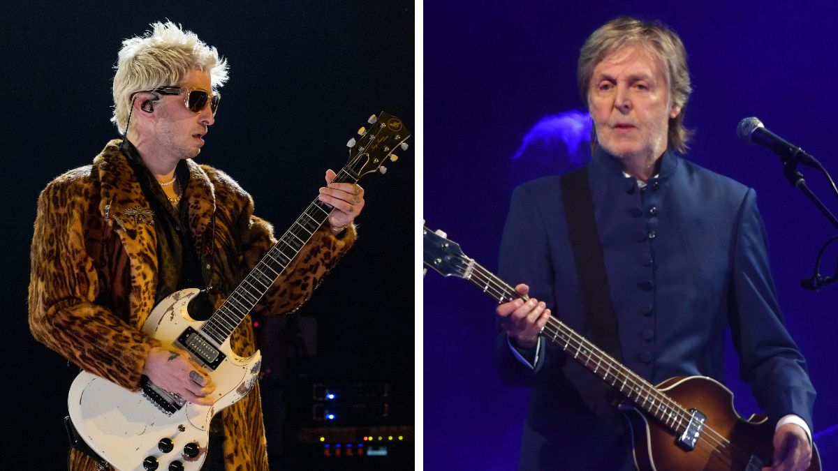 Left&ndash;Andrew Watt performs onstage during the 68th GRAMMY Awards on February 01, 2026 in Los Angeles, California; Right&ndash;Paul McCartney performs on the Pyramid stage during Glastonbury Festival