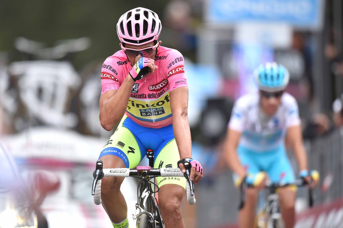 Alberto Contador (Tinkoff-Saxo) finishes third on the stage