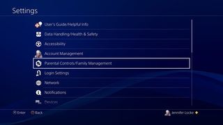 Parental Controls And Family Management PS4