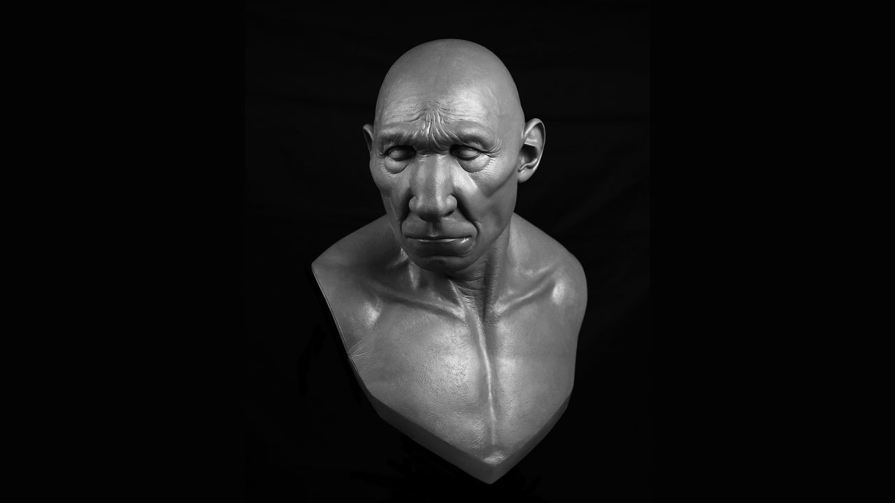 The bust of the Neanderthal Amud 1.