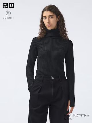 UNIQLO, 3D Knit Merino Blend Turtleneck Jumper