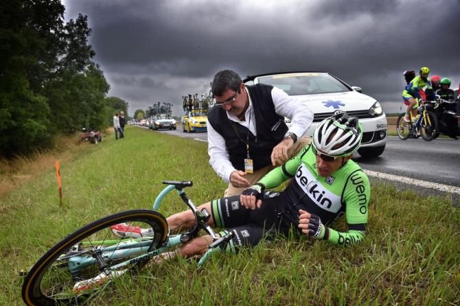 Stef Clement (Belkin) crashed out of the Tour today