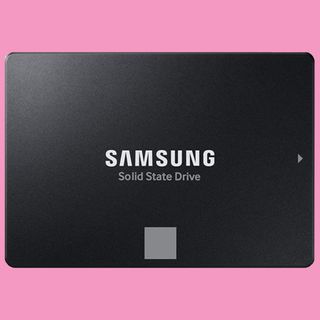 One of the best ssds against a pastel background
