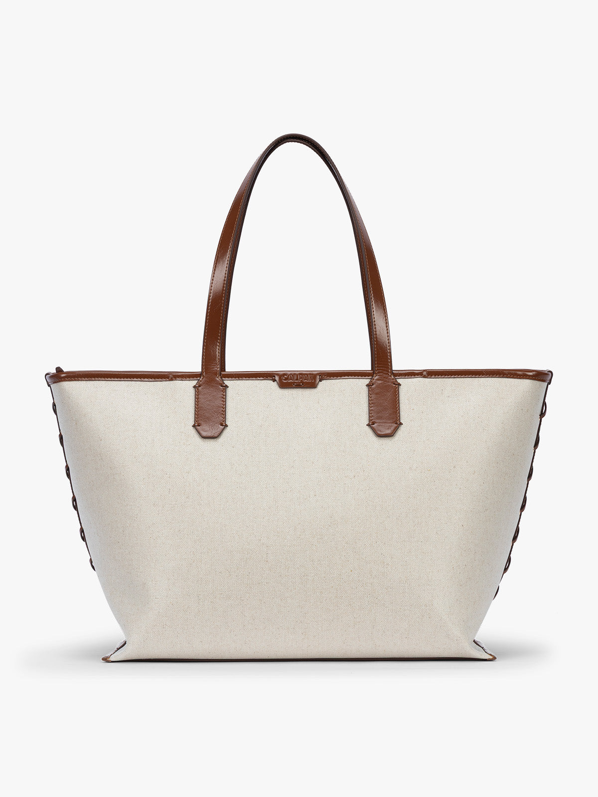 Colette 15" Canvas Laptop Tote - Natural Brown