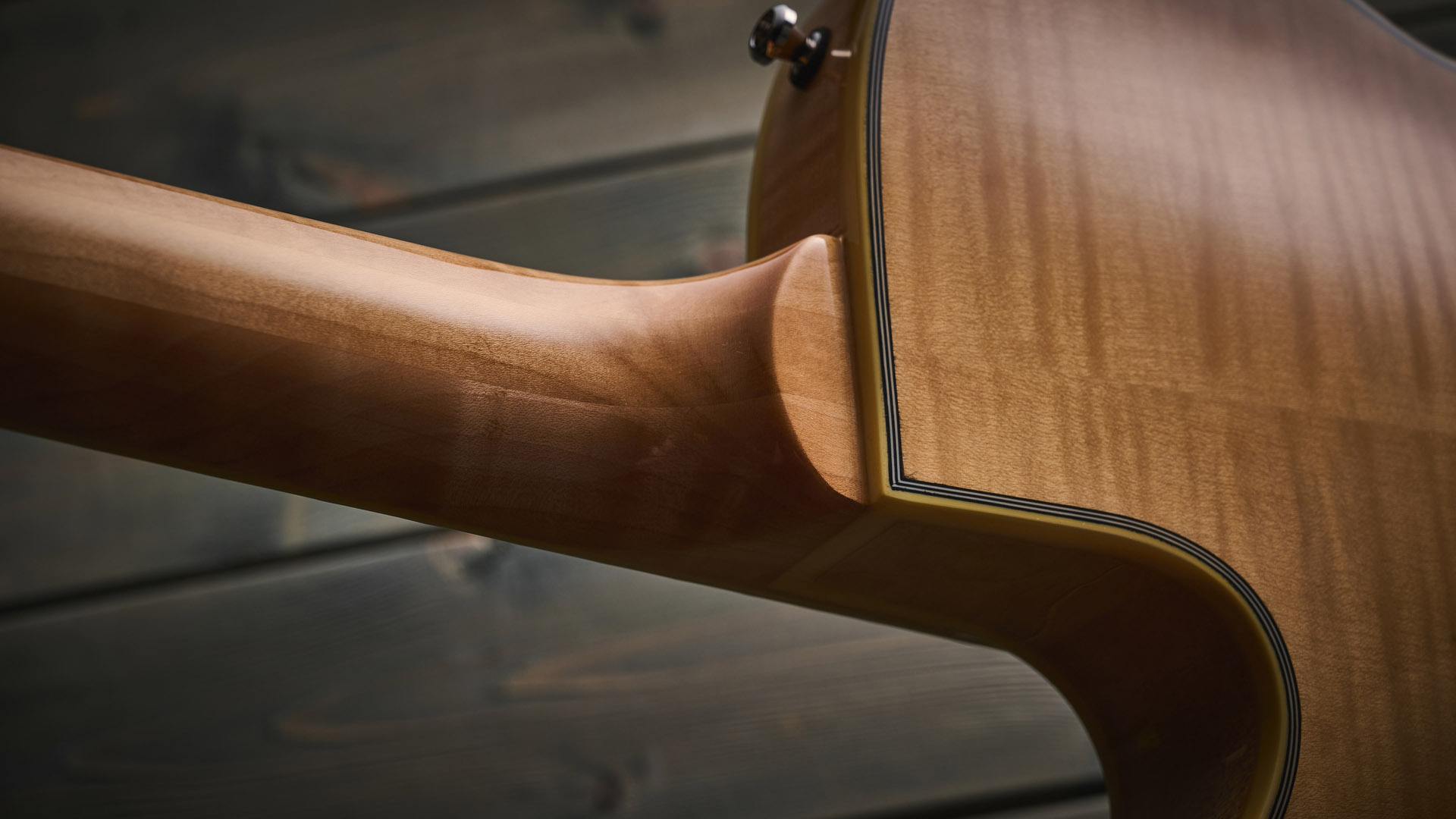 Duesenberg Alliance Series Tom Bukovac: the new semi-hollow signature model is a stunning singlecut with a quilted maple build in a natural finish.