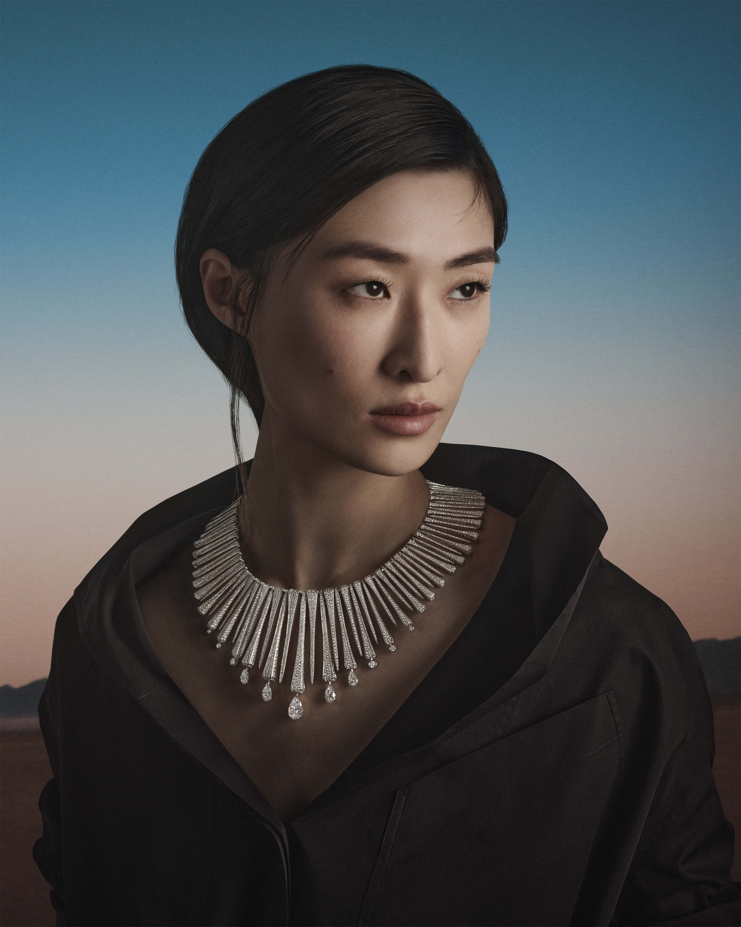 hermes high jewellery worn on a model