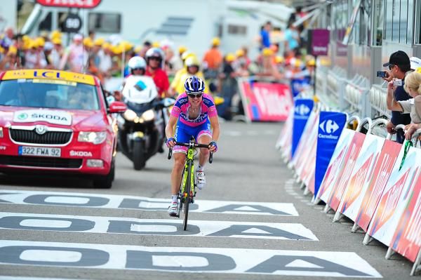 Damiano Cunego (Lampre) couldn't quite hang onto the main chasing group.