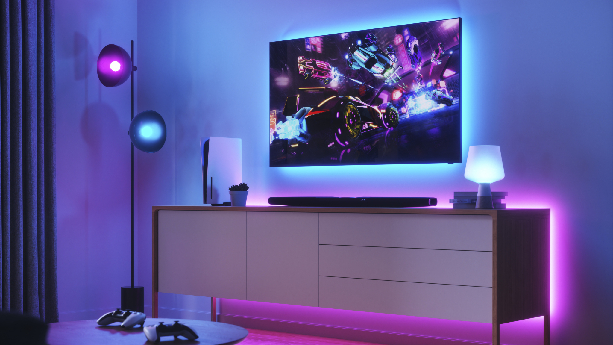 Philips Ambilight TV (The One) + Hue Lights Demo - Best TV Setup for 2022  Smart Home - Amazing! 