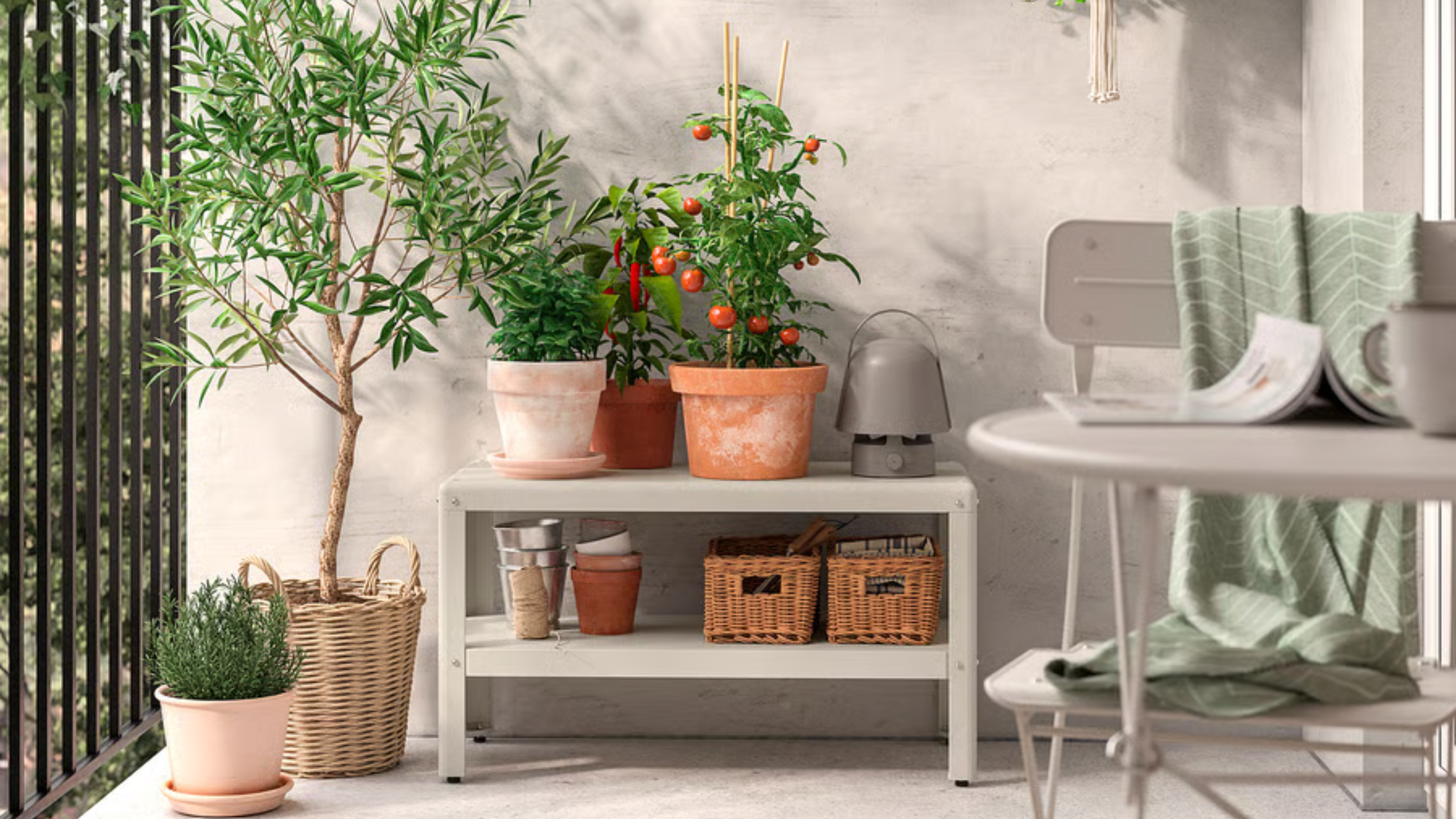 IKEA KOLBJORN shelf on balcony
