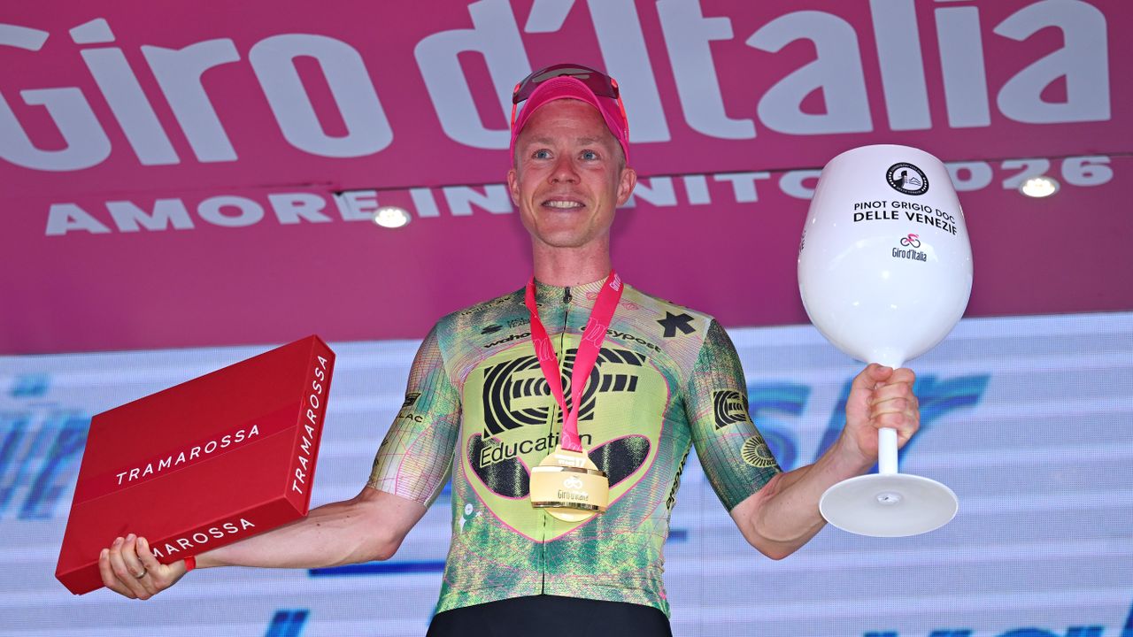 What is in the red podium winners boxes 