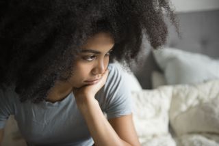 Stress vs anxiety: A sad woman