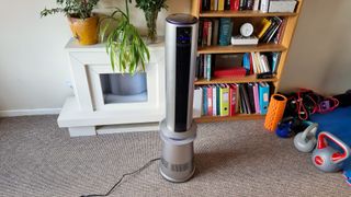 Dreo MC710S air purifier tower fan in a living room