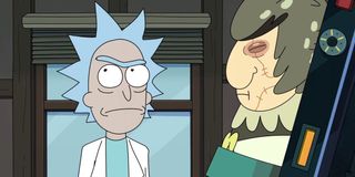 rick thinking next to comatose birdperson on rick and morty