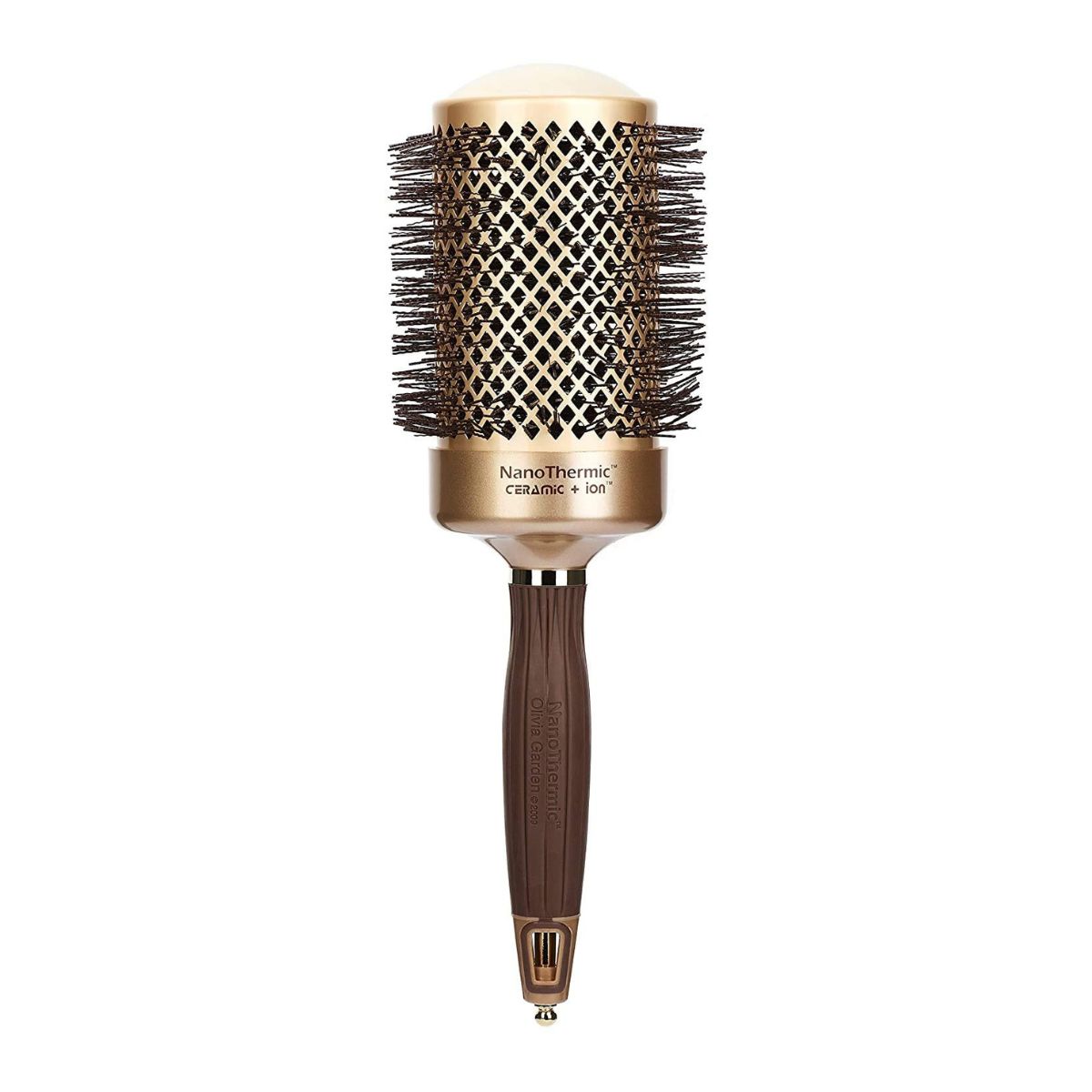 Olivia Garden, Olivia Garden Nanothermic Ceramic + Ion Round Thermal Hair Brush - Not Electrical - Professional Blowout Brush for Normal to Thick Hair - 2 3/4&quot;-Diameter Barrel - Nt-64
