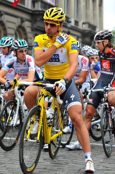 Fabian Cancellara (Saxo Bank) gets ready for stage 2.