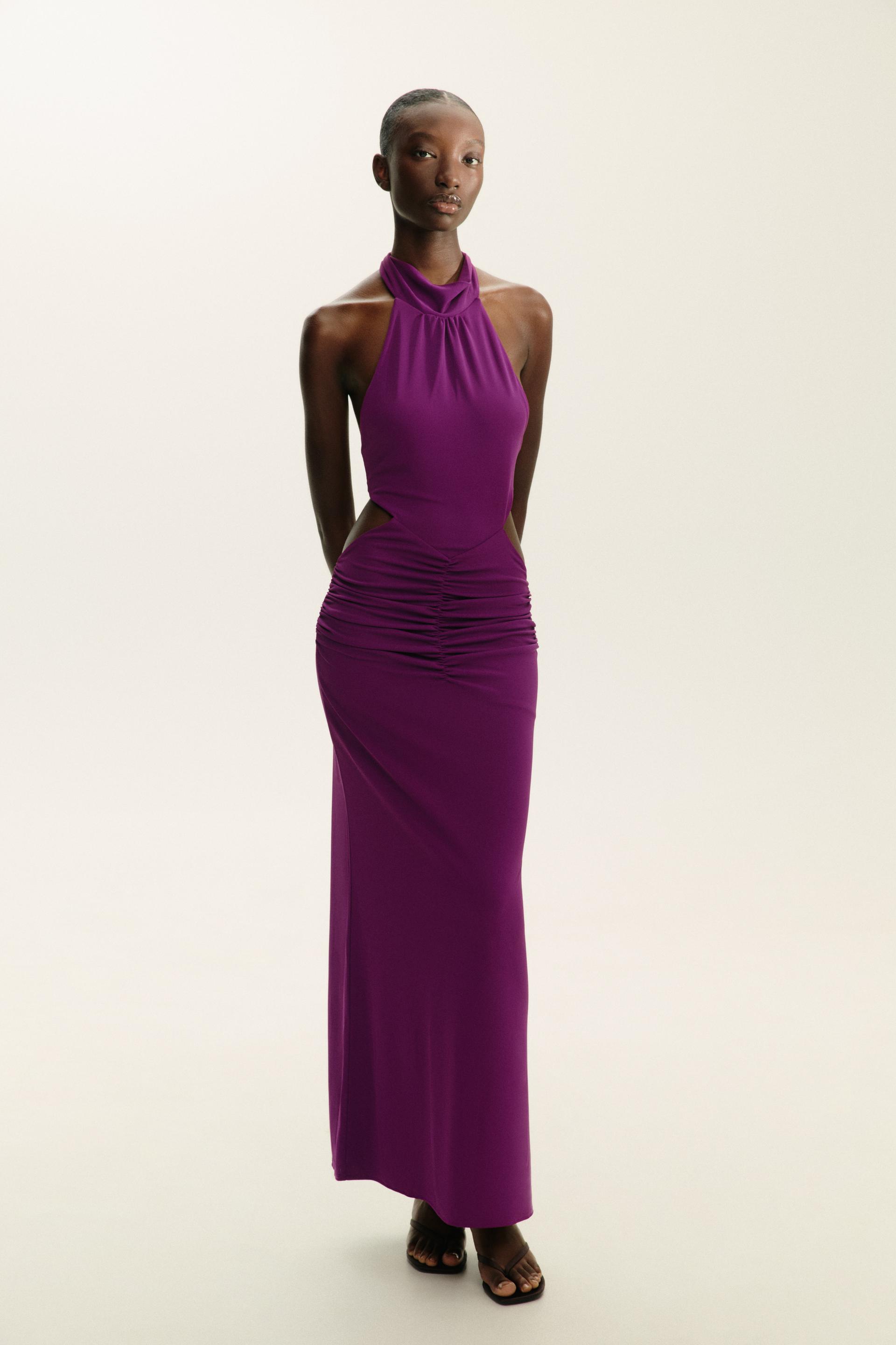 Zara, Gathered Halter Maxi Dress