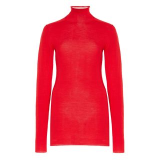 Sheer Virgin-Wool Turtleneck Sweater