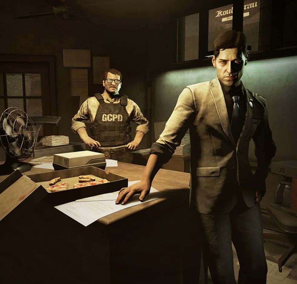 Screenshots from Batman Arkham Shadow showing dialog with police