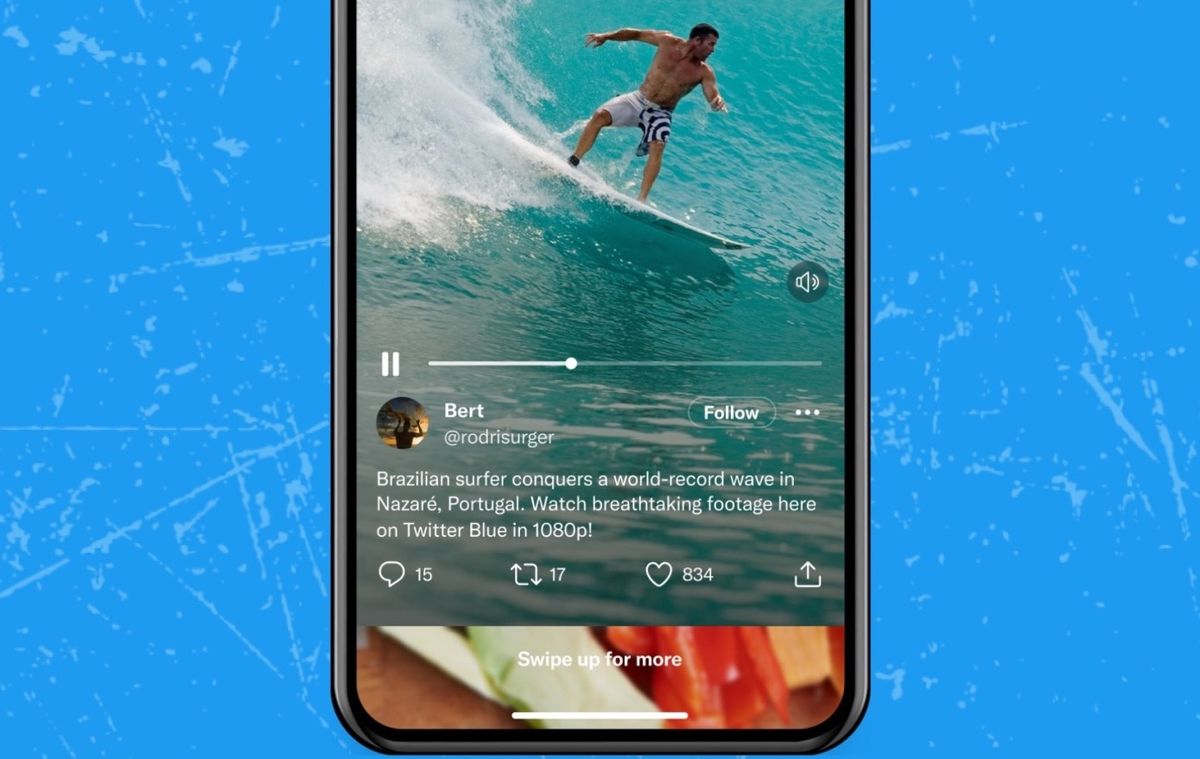 Twitter scrollable video screenshot