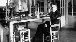 Marie Curie in her laboratory 
