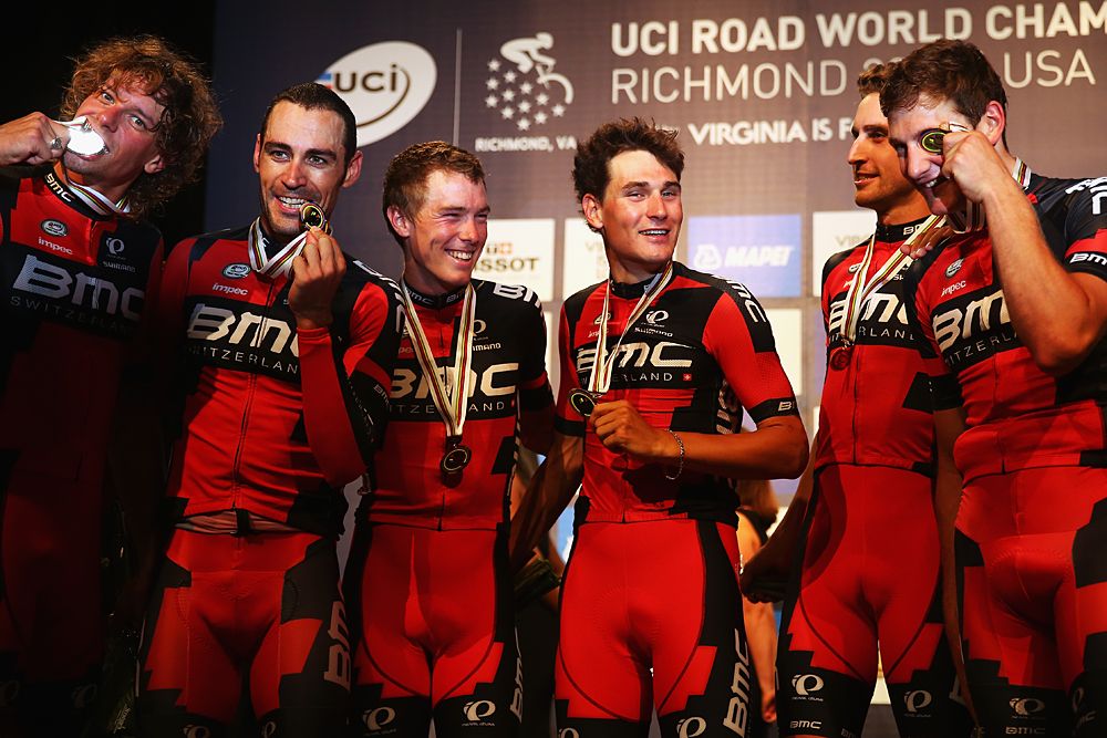 BMC Racing celebrates its second gold medal