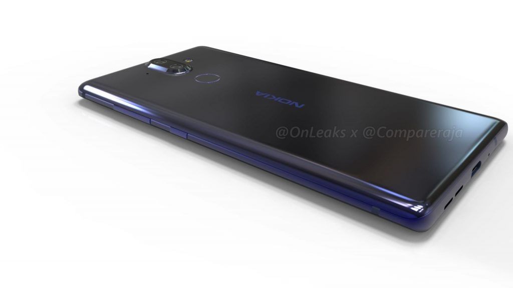 The right edge of the Nokia 9 appears to house the volume controls. Credit: @OnLeaks / CompareRaja