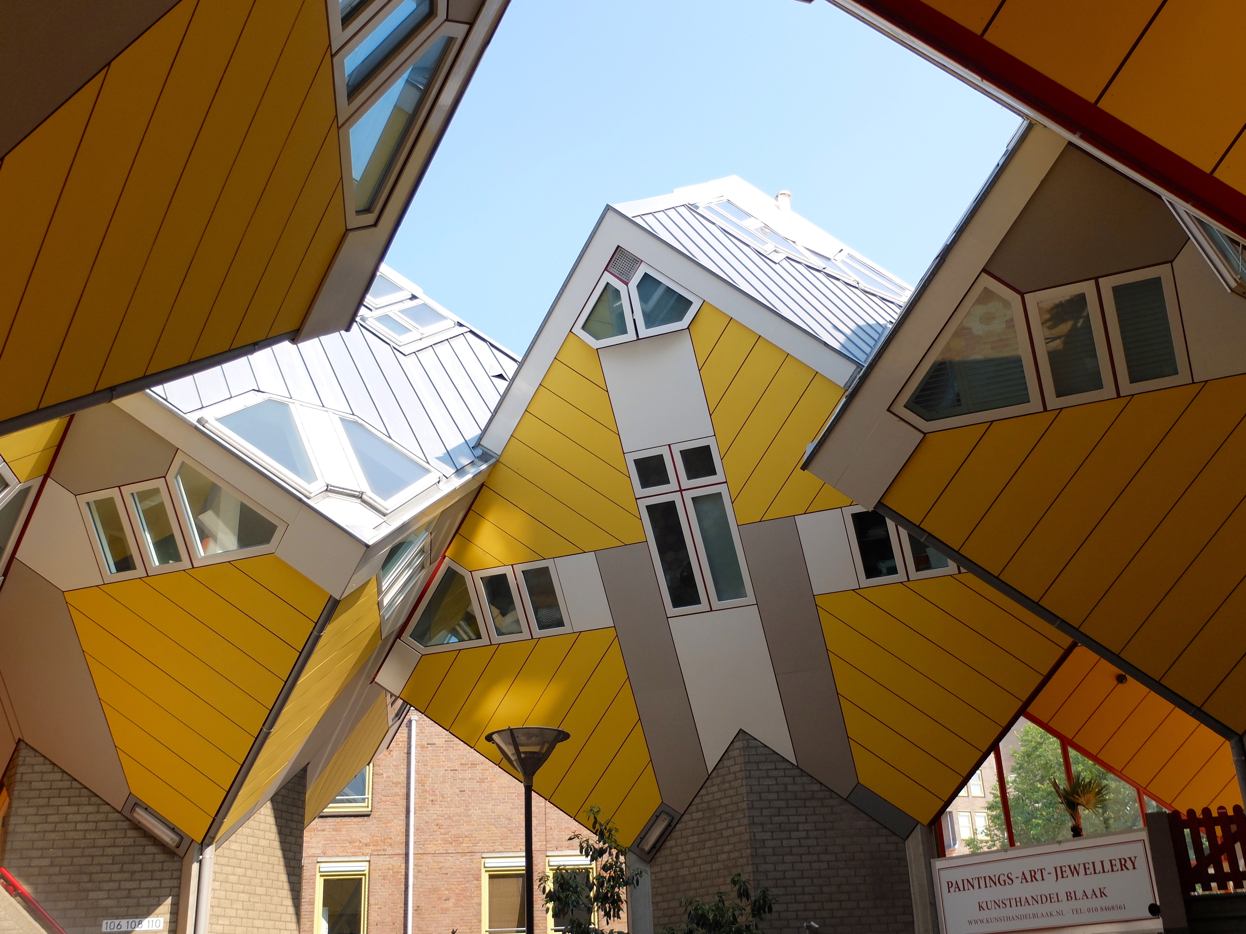 Modernist Travel Guide content, seen here yellow cube houses