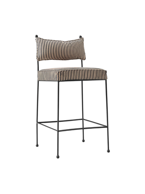 Pierce & Ward Iron Upholstered Counter Stool
