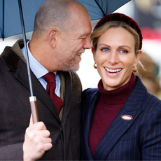 Zara Tindall And Family Attend New Year's Day Racing Meet At Cheltenham Racecourse