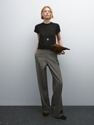 100% Wool Melange Trousers