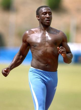 Athlete Linford Christie training in 2004.