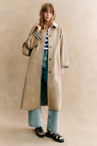 Sézane Clyde Trench Coat in Light Beige