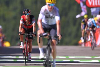 Richie Porte (BMC) mnged to stay with Froome