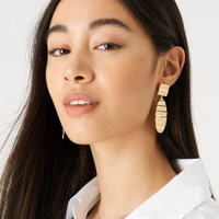 Reconnected Crinkle Short Drop Earrings, Now £3 | Accessorize