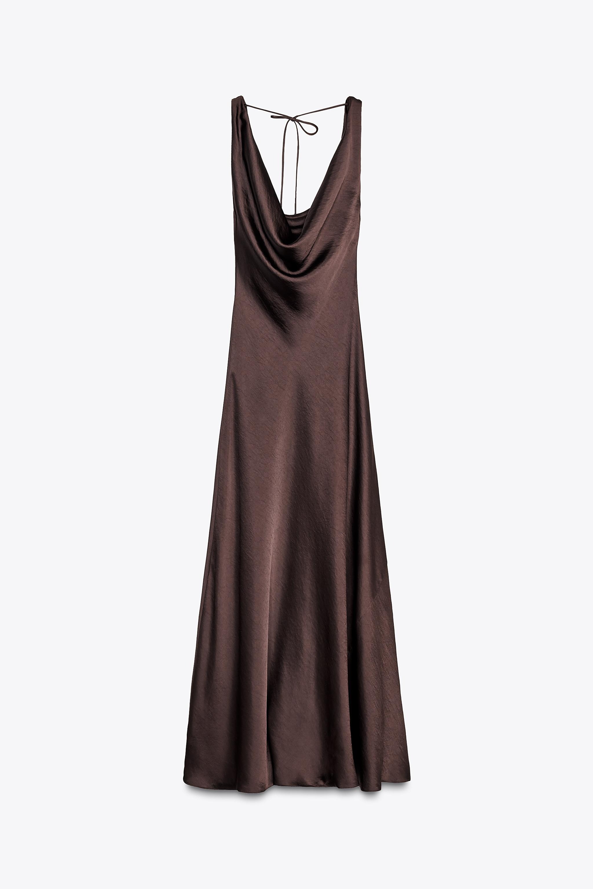 ZARA, Zw Collection Satin Long Dress