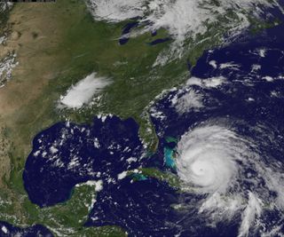 Hurricane Irene as Seen by the GOES Satellite on August 24, 2011.