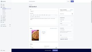 Shopify's user interface, showing how to add products