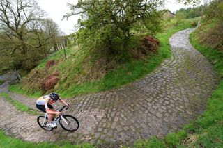 The steepest cobbled climb in Britain - with a maximum gradient of 45% - the Corkscrew is rideable, but not for many. Photo: Andy Jones