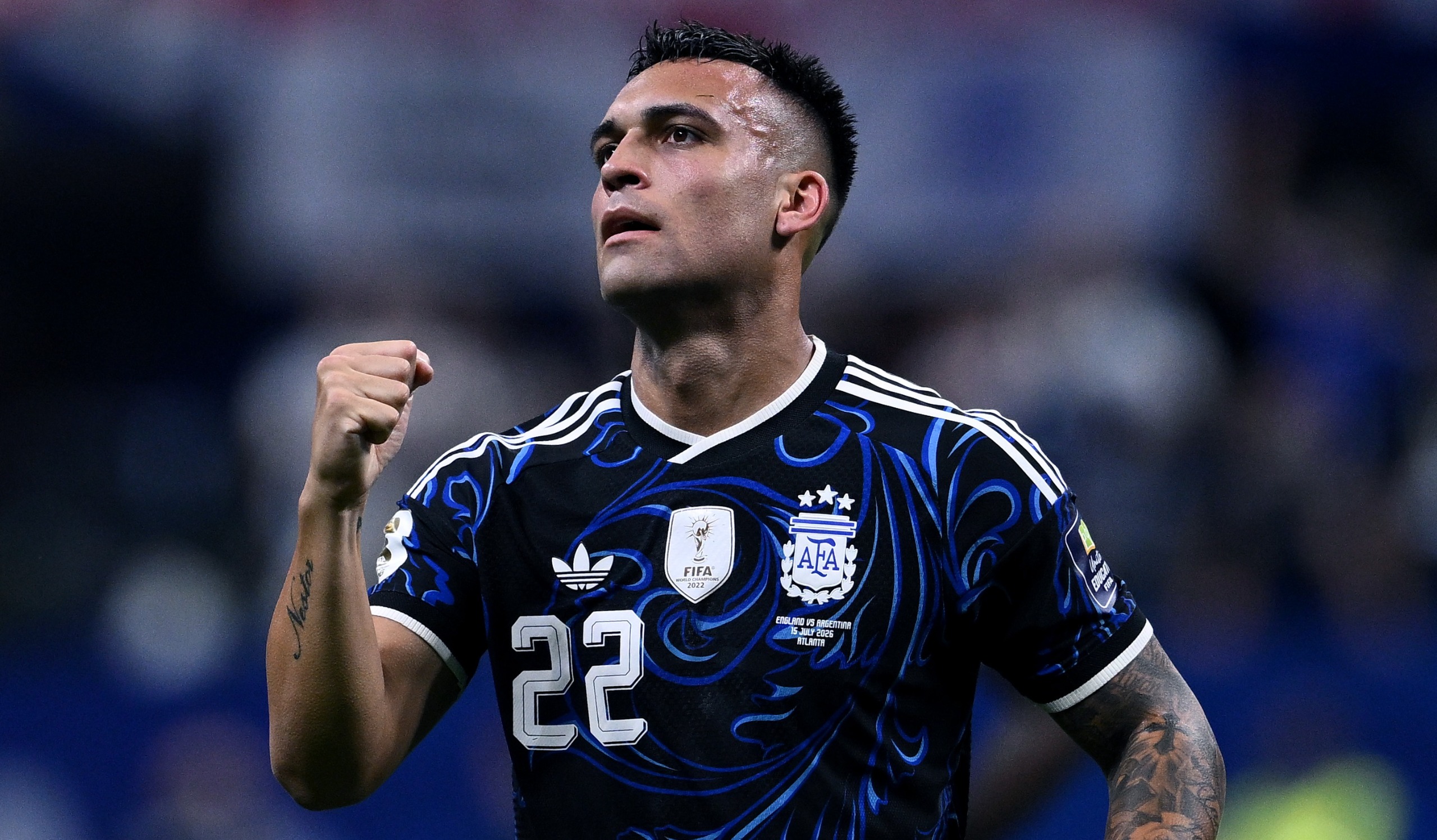 Lautaro Martinez of Argentina celebrates his goal during the FIFA World Cup 2026 Semi Final match between England and Argentina at Atlanta Stadium on July 15, 2026 in Atlanta, Georgia