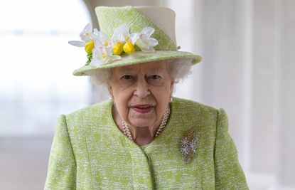 Queen Elizabeth II during a visit to The Royal Australian Air Force Memorial on March 31, 2021 near Egham, England