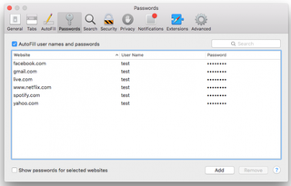 safari passwords list