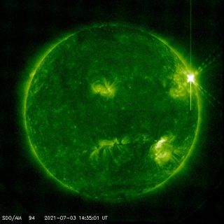 This significant solar flare peaked at 10:29 a.m. EDT on July 3, 2021